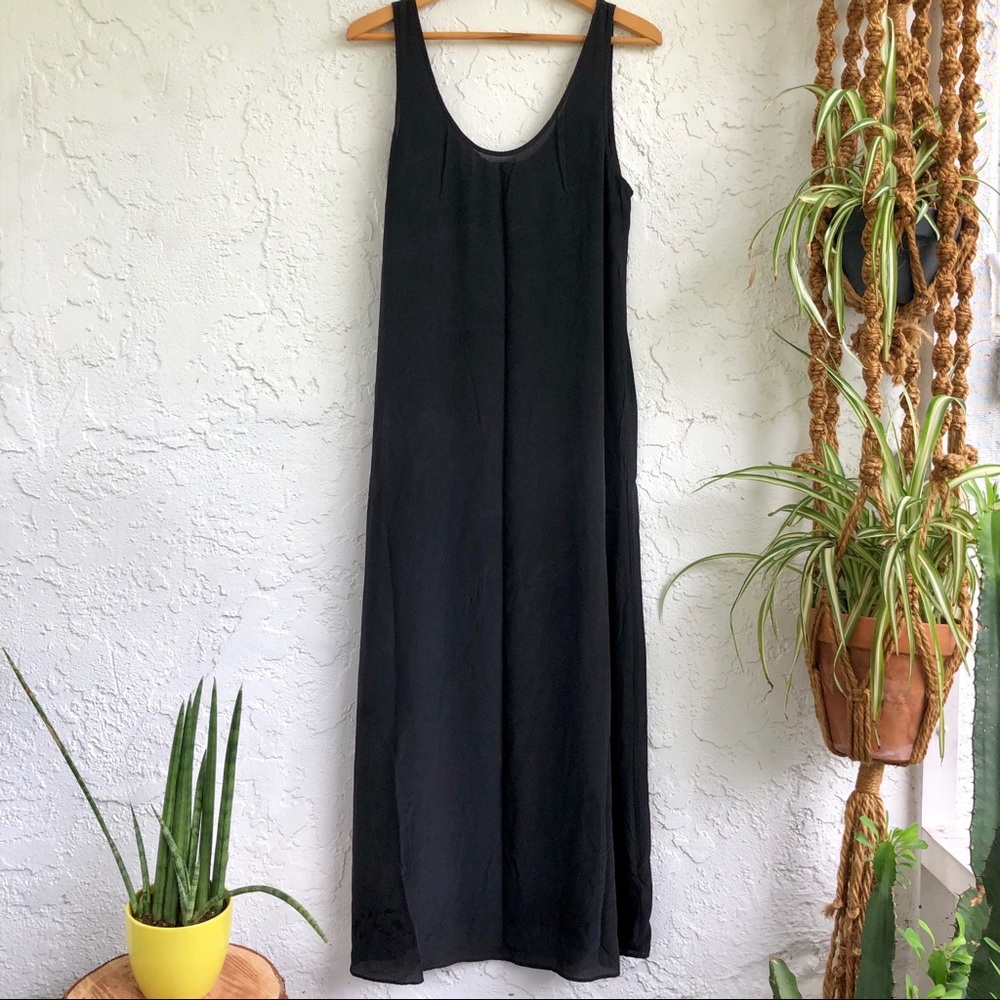 J.Crew long silk black dress size Medium